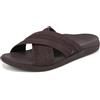 Vionic Men's Mtide Slide Sandal, Chocolate Brown Leather, 45 EU