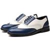 Ninepointninetynine Scarpe Eleganti da Uomo Stringate Brogue Punta ad Ala in Rilievo Scarpe Oxford in Pelle vegana Bicolore Suola in Gomma Antiscivolo Tacco Largo Antiscivolo Parte Bassa