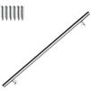 Vigevee Corrimano in acciaio inox, Corrimano da parete per interni ed esterni, Con Supporto da parete e tappi terminali, Rotondo Ø 42 mm, supporto da parete per scale, lunghezza 120 cm