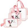 DBPBToU Trasparente Beauty Case Donna, Trousse Trucchi Per Viaggio, Idea Regalo Personalizzata Con Lettere, Regali Donna Per Compleanno (Y)