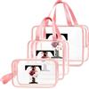 DBPBToU Trasparente Beauty Case Donna, Trousse Trucchi Per Viaggio, Idea Regalo Personalizzata Con Lettere, Regali Donna Per Compleanno (T)