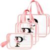 DBPBToU Trasparente Beauty Case Donna, Trousse Trucchi Per Viaggio, Idea Regalo Personalizzata Con Lettere, Regali Donna Per Compleanno (P)