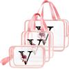 DBPBToU Trasparente Beauty Case Donna, Trousse Trucchi Per Viaggio, Idea Regalo Personalizzata Con Lettere, Regali Donna Per Compleanno (V)