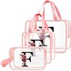 DBPBToU Trasparente Beauty Case Donna, Trousse Trucchi Per Viaggio, Idea Regalo Personalizzata Con Lettere, Regali Donna Per Compleanno (F)