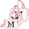 DBPBToU Trasparente Beauty Case Donna, Trousse Trucchi Per Viaggio, Idea Regalo Personalizzata Con Lettere, Regali Donna Per Compleanno (M)