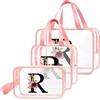 DBPBToU Trasparente Beauty Case Donna, Trousse Trucchi Per Viaggio, Idea Regalo Personalizzata Con Lettere, Regali Donna Per Compleanno (R)