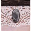 Anello Fatto A Mano In Argento 925 Con Corallo Fossile Nero 1 Pietra P-80