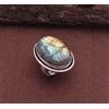 Anello Artigianale In Argento Sterling 925 Labradorite Naturale Misura 6