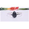Bracciale Artigianale In Argento Sterling 925 Gemma Obsidiana Fiocco Di Neve