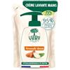 L'Arbre Vert Bien-être Ricarica per sapone in crema per le mani alla mandorla bio, con aloe vera bio ed estratti di mandorla dolce bio, set di 6 confezioni