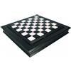 Italfama Scacchiera Marmo Legno 50x50cm Con Contenitore, Made in Italy