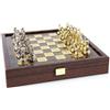 Manopoulos Set Scacchi Romano Greco In Metallo Oro Argento 27cm