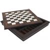 Italfama Scacchiera In Legno Noce 40x40cm Con Deposito Pedine Italia