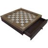 Italfama Scacchiera In Legno E Alluminio 35x35cm Con Cassetto In Eco Pelle