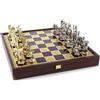 MANOPOULOS Greco Romana Metallo Scacchi Set Oro Argento Pezzi Rosso Tavola 41cm