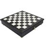 Italfama Scacchiera In Legno Grigia Con Cassetto Portaoggetti 32cm Made In Italy