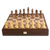 Manopoulos Set Scacchi In Noce Burl 35cm Con Pedine In Legno Staunton