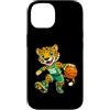 Bahaa's Tee Custodia per iPhone 14 Leopard Basketball Mascot Dribbling Sports Graphic