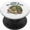 Ironic Introvert Quotes & Gifts Retro Snail Home Is My Happy Place libro di lettura PopSockets PopGrip Adesivo