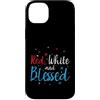 USA United States America stars and stri Custodia per iPhone 14 Plus Rosso Bianco e Beato