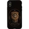 Positive Mindset with Animals Custodia per iPhone X/XS Animale citazione motivazionale con criniera di leone e gatto
