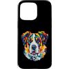 Saint Bernard Puppy Lover PS Custodia per iPhone 15 Pro Max San Bernardo Pop Art Geometrico Closeup Ritratto Cucciolo Faccia
