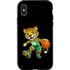 Bahaa's Tee Custodia per iPhone X/XS Leopard Basketball Mascot Dribbling Sports Graphic