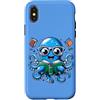 Book Lover Bookworm Reader And Retro Vin Custodia per iPhone X/XS Bibliotecario Libro Mare Oceano Calamaro Gigante Lettura Divertente Polpo