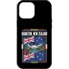 Hamilton Travel Art Studio Custodia per iPhone 12 Pro Max Hamilton Bandiera Nuova Zelanda Vintage Travel Graphic