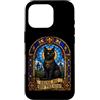 Funny Cats Store Custodia per iPhone 16 Pro Trattamenti in vetro colorato medievale per gatti