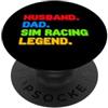 Gamer Retro Arcade Style Sarcastic Humor Divertente Detto Marito Papà Sim Racing Legend PopSockets PopGrip Adesivo