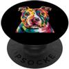 Pitbull Terrier Puppy Lover PS Pitbull Terrier Geometrico Pop Art Closeup Ritratto Faccia PopSockets PopGrip Adesivo