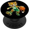 Bahaa's Tee Leopard Basketball Mascot Dribbling Sports Graphic PopSockets PopGrip Adesivo