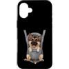 German Shepherd Puppy Lover PS Custodia per iPhone 16 Plus Divertente cucciolo di pastore tedesco in un marsupio. amante dei cani