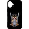 Rottweiler Puppy Lover PS Custodia per iPhone 16 Plus Divertente cucciolo di rottweiler in un marsupio per gli amanti dei cani