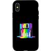 Retro Colorful Paint Vibes Custodia per iPhone X/XS Floppy Disk retrò con vernice gocciolante