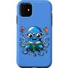 Book Lover Bookworm Reader And Retro Vin Custodia per iPhone 11 Bibliotecario Libro Mare Oceano Calamaro Gigante Lettura Divertente Polpo