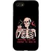 EduEly Studio Shop - Officially Licensed Custodia per iPhone SE (2020) / 7/8 Aspettando il caffè per calciare in divertente scheletro caffeina EduEly