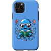 Book Lover Bookworm Reader And Retro Vin Custodia per iPhone 11 Pro Bibliotecario Libro Mare Oceano Calamaro Gigante Lettura Divertente Polpo