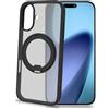 Celly Custodia per iPhone 17 Compatibile MagSafe, Cover TPU con Anello Magnetico Rotante, Supporto da Tavolo Integrato, Protezione Antiurto Colore Nero