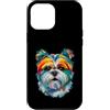 Shih Tzu Puppy Lover PS Custodia per iPhone 12 Pro Max Shih Tzu - Ritratto geometrico, pop art, primo piano, con volto di cucciolo