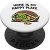 Ironic Introvert Quotes & Gifts Funny Turtle Home Is My Happy Place - Design per libro di lettura PopSockets PopGrip Adesivo