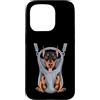 Doberman Puppy Lover PS Custodia per iPhone 15 Pro Divertente cucciolo di doberman in un marsupio per gli amanti dei cani