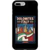 Dolomites Travel Art Studio Custodia per iPhone 7 Plus/8 Plus Dolomiti Italia Bandiera Montagne Alpine Vintage Travel Graphic