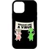 EduEly Studio Shop - Officially Licensed Custodia per iPhone 12 mini Umani e un virus Alien & Cow Cute Buddies Banner EduEly