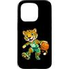 Bahaa's Tee Custodia per iPhone 15 Pro Leopard Basketball Mascot Dribbling Sports Graphic