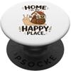 Ironic Introvert Quotes & Gifts Snail Home Is My Happy Place Carino Cottagecore Lumaca PopSockets PopGrip Adesivo