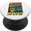 Hawaii Vacation Tourist Souvenirs I Survived My Trip To Hawaii Vacation Shark Volcano Humor PopSockets PopGrip Adesivo