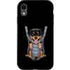Rottweiler Puppy Lover PS Custodia per iPhone XR Divertente cucciolo di rottweiler in un marsupio per gli amanti dei cani