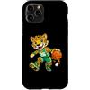 Bahaa's Tee Custodia per iPhone 11 Pro Leopard Basketball Mascot Dribbling Sports Graphic